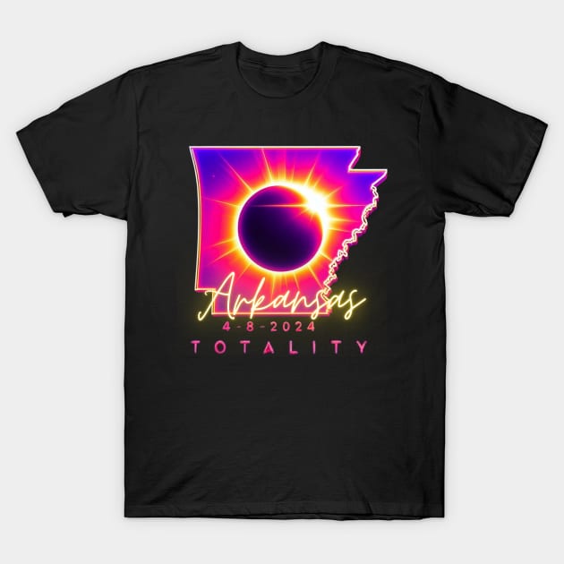 ARKANSAS TOTALITY NEON GLOW TOTAL ECLIPSE 4-8-2024 T-Shirt by Truth or Rare